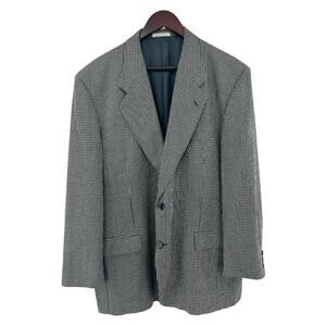 Louis Feraud (46R) American VINTAGE 90s SILK WOOL Tweed Blend Suit Jacket Blazer